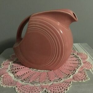 Fiesta ceramic water decanter pitcher rose